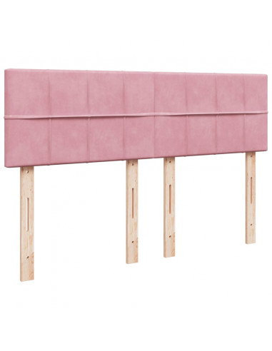 Giroletto a Molle con Materasso Rosa Scuro 140x200cm in Velluto