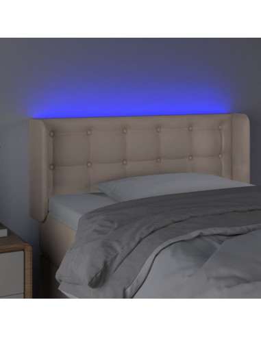 Testiera Cappuccino a LED 103x16x78/88 cm in Similpelle