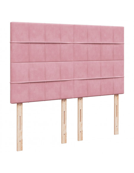 Giroletto a Molle con Materasso Rosa 140x200 cm in Velluto