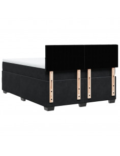 Giroletto a Molle con Materasso Nero 140x200 cm in Velluto 2