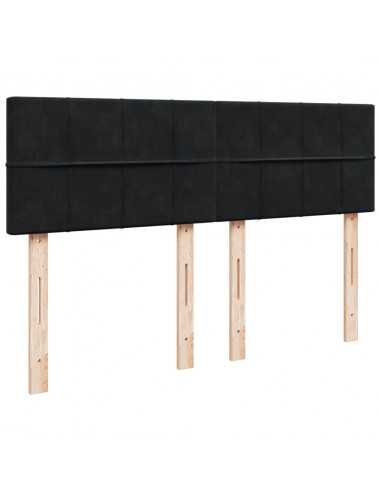 Giroletto a Molle con Materasso Nero 140x200 cm in Velluto