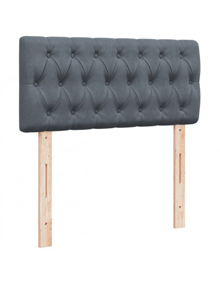 Giroletto a Molle con Materasso Grigio Scuro 90x200 cm Velluto