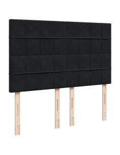 Giroletto a Molle con Materasso Nero 140x200 cm in Velluto 2