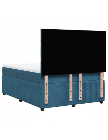 Giroletto a Molle con Materasso Blu 160x200 cm in Velluto