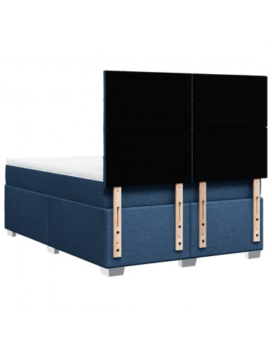 Giroletto a Molle con Materasso Blu 160x200 cm in Tessuto