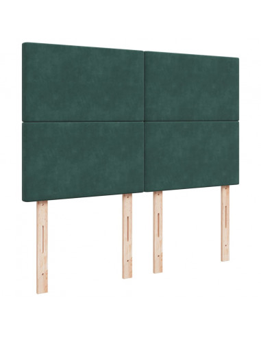 Giroletto a Molle con Materasso Verde Scuro 160x200 cm Velluto