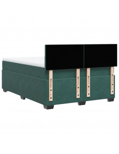 Giroletto a Molle con Materasso Verde Scuro 160x200 cm Velluto 2