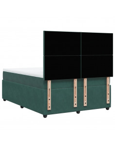 Giroletto a Molle con Materasso Verde Scuro 160x200 cm Velluto 2