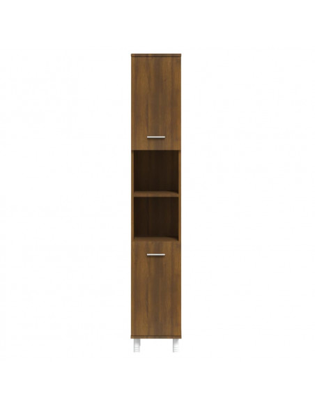 Armadietto Bagno Rovere Marrone 30x30x179 cm Legno Multistrato