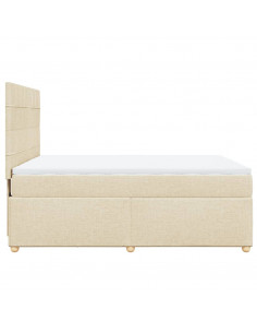 Giroletto a Molle con Materasso Crema 140x200 cm in Tessuto