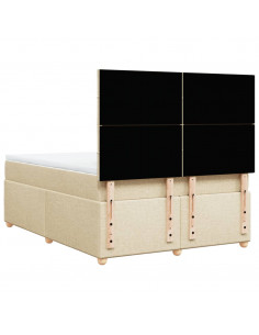 Giroletto a Molle con Materasso Crema 140x200 cm in Tessuto 2