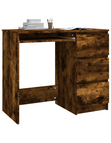 Scrivania Rovere Fumo 90x45x76 cm in Legno Multistrato