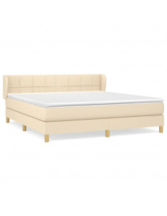 Giroletto a Molle con Materasso Crema 180x200 cm in Tessuto