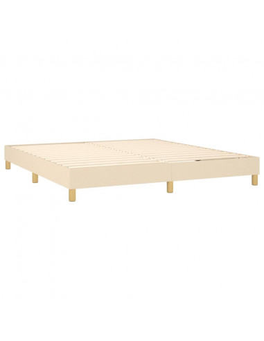 Giroletto a Molle con Materasso Crema 180x200 cm in Tessuto