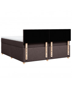 Giroletto a Molle con Materasso Marrone Scuro 180x200cm Tessuto 2