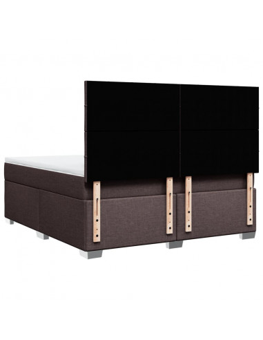 Giroletto a Molle con Materasso Marrone Scuro 180x200cm Tessuto