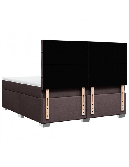 Giroletto a Molle con Materasso Marrone Scuro 180x200cm Tessuto
