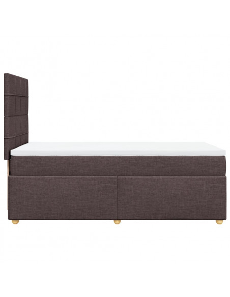 Giroletto a Molle con Materasso Marrone Scuro 90x200 cm Tessuto