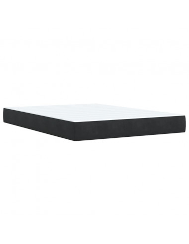 Giroletto a Molle con Materasso Nero 140x200 cm in Velluto