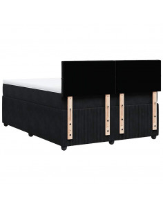 Giroletto a Molle con Materasso Nero 140x200 cm in Velluto 2