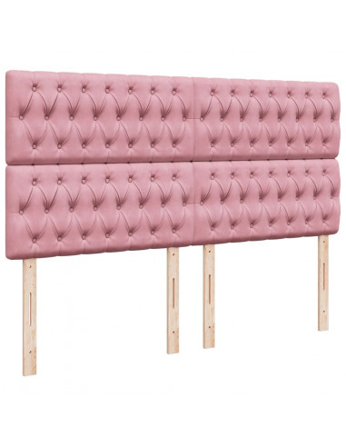 Giroletto a Molle con Materasso Rosa 180x200 cm in Velluto