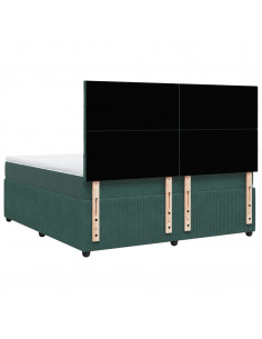 Giroletto a Molle con Materasso Verde Scuro 180x200 cm Velluto 2