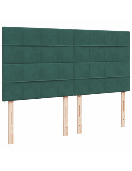 Giroletto a Molle con Materasso Verde Scuro 180x200 cm Velluto
