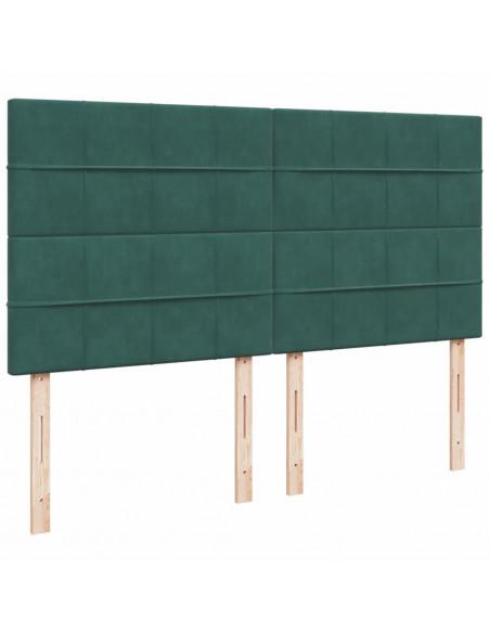 Giroletto a Molle con Materasso Verde Scuro 180x200 cm Velluto
