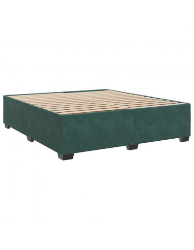 Giroletto a Molle con Materasso Verde Scuro 180x200 cm Velluto