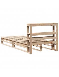 Giroletto con Testiera 90x190 cm in Legno Massello di Pino 2