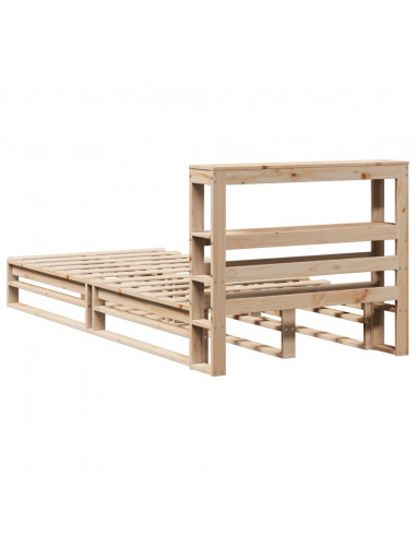 Giroletto con Testiera 90x190 cm in Legno Massello di Pino