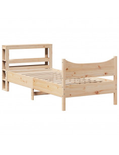 Giroletto con Testiera 90x190 cm in Legno Massello di Pino