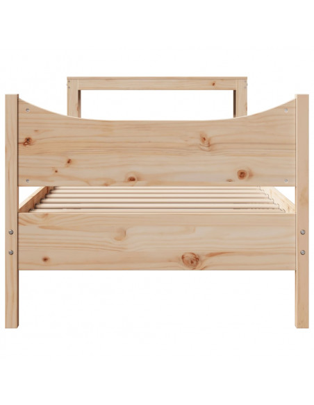 Giroletto con Testiera 90x190 cm in Legno Massello di Pino