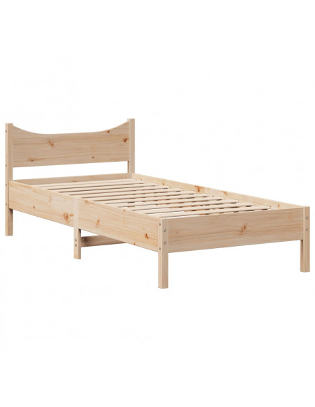 Giroletto con Testiera 90x190 cm in Legno Massello di Pino