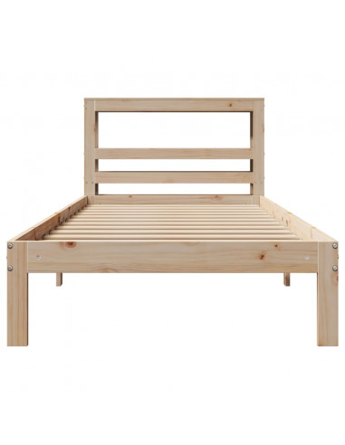 Giroletto con Testiera 90x190 cm in Legno Massello di Pino