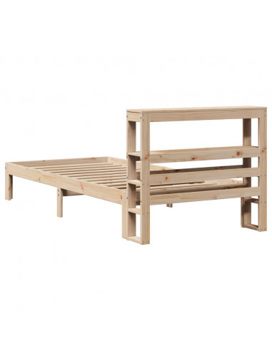 Giroletto con Testiera 90x190 cm in Legno Massello di Pino