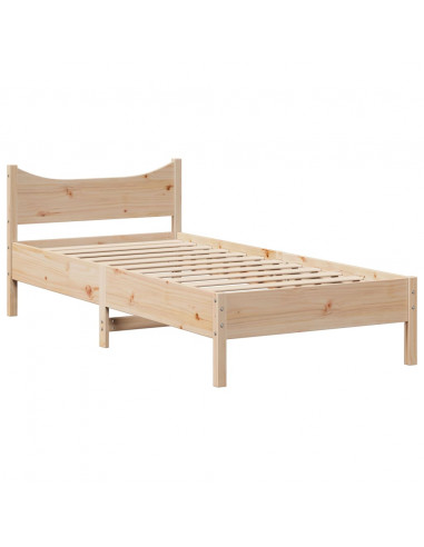 Giroletto con Testiera 90x190 cm in Legno Massello di Pino