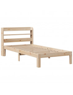 Giroletto con Testiera 90x190 cm in Legno Massello di Pino 2