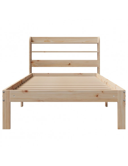 Giroletto con Testiera 90x190 cm in Legno Massello di Pino
