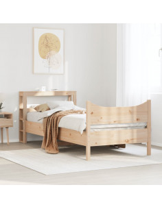 Giroletto con Testiera 90x200 cm in Legno Massello di Pino 2