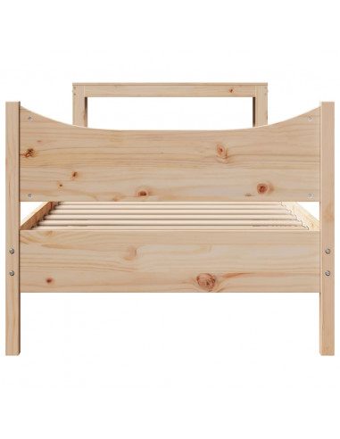 Giroletto con Testiera 90x200 cm in Legno Massello di Pino