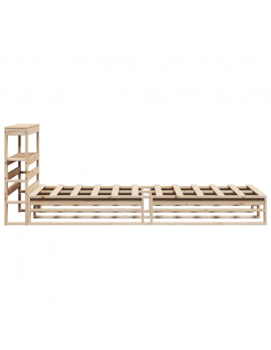Giroletto con Testiera 90x200 cm in Legno Massello di Pino