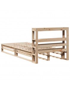 Giroletto con Testiera 90x200 cm in Legno Massello di Pino 2