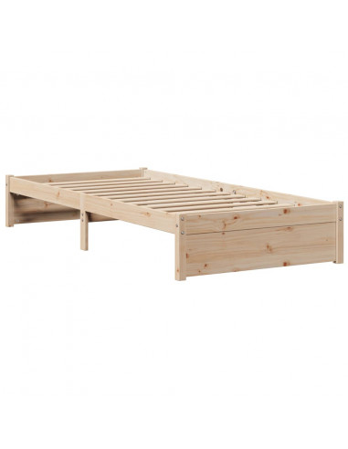 Giroletto con Testiera 90x200 cm in Legno Massello di Pino