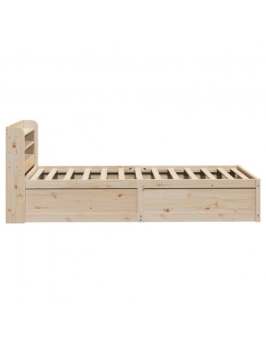 Giroletto con Testiera 90x200 cm in Legno Massello di Pino