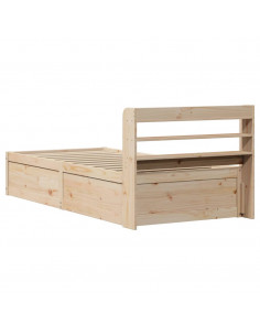 Giroletto con Testiera 90x200 cm in Legno Massello di Pino 2