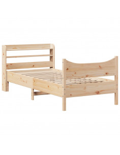 Giroletto con Testiera 90x200 cm in Legno Massello di Pino