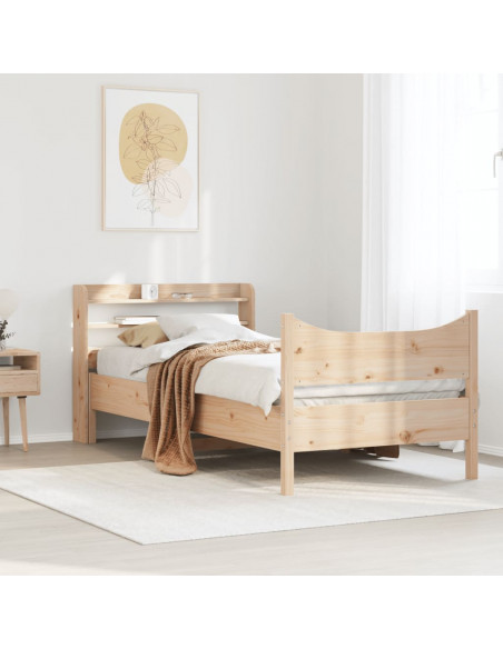 Giroletto con Testiera 90x200 cm in Legno Massello di Pino