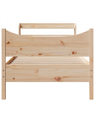 Giroletto con Testiera 90x200 cm in Legno Massello di Pino