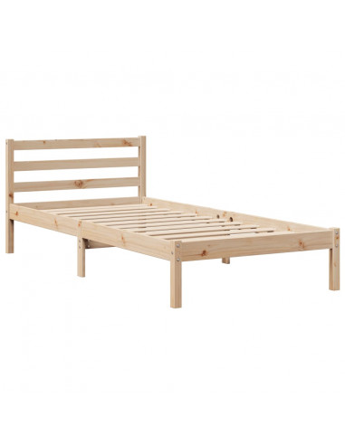 Giroletto con Testiera 90x200 cm in Legno Massello di Pino